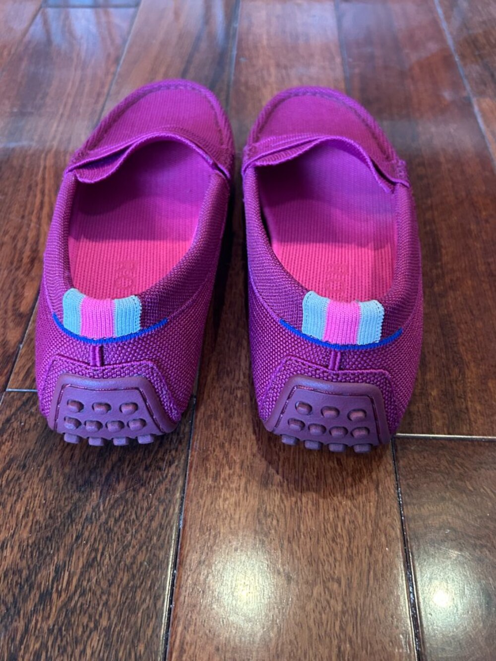 Rothy’s Womens Size 9 Loafers Berry Pink Magenta Knit Penny Driving Flats Shoes - Picture 3 of 6